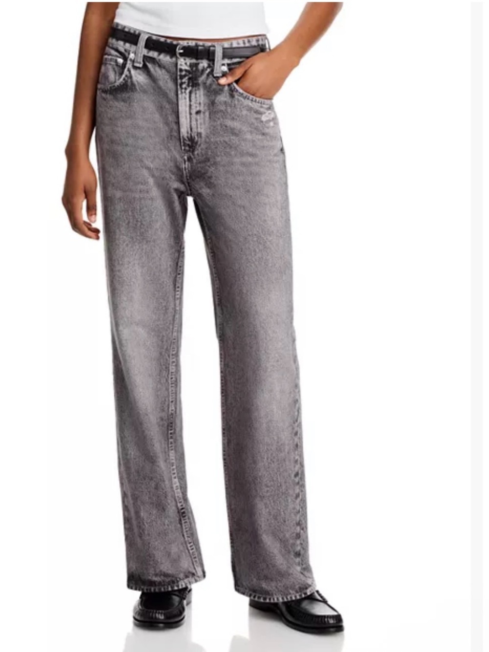 NWT Rag & Bone Miramar Shea High Rise Relaxed Cotton Terry Sweatpant Jeans 27
